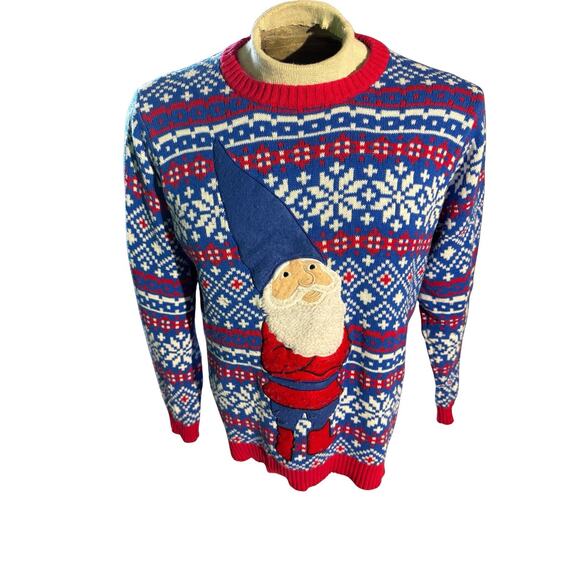 33 Degrees Christmas Sweater Men’s L Gnome Fair Isle Ugly Holiday Pullover 259 - Picture 1 of 3
